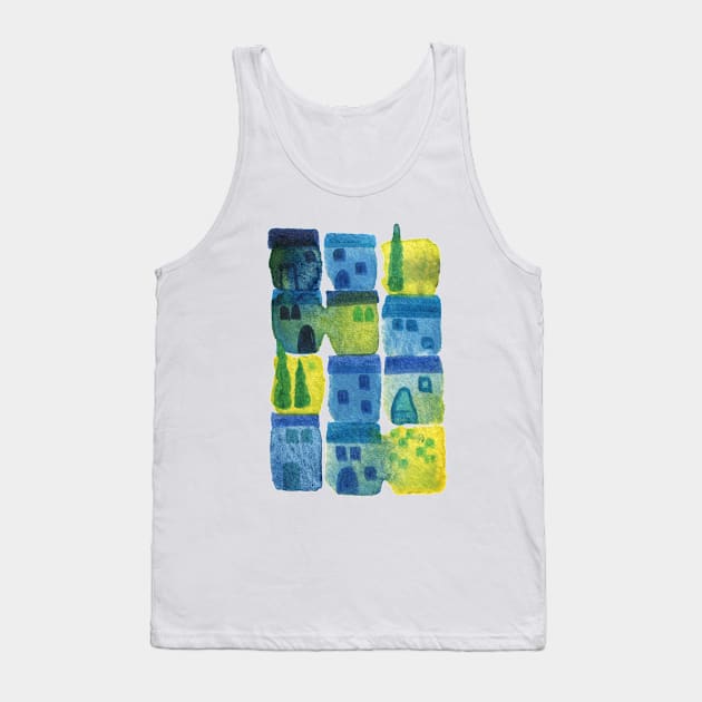 7am in Tuscany Watercolor Painting Tank Top by NicSquirrell